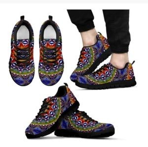 RARE Unisex psychedelic boho sneakers tennis shoes kicks like new! Pride!!